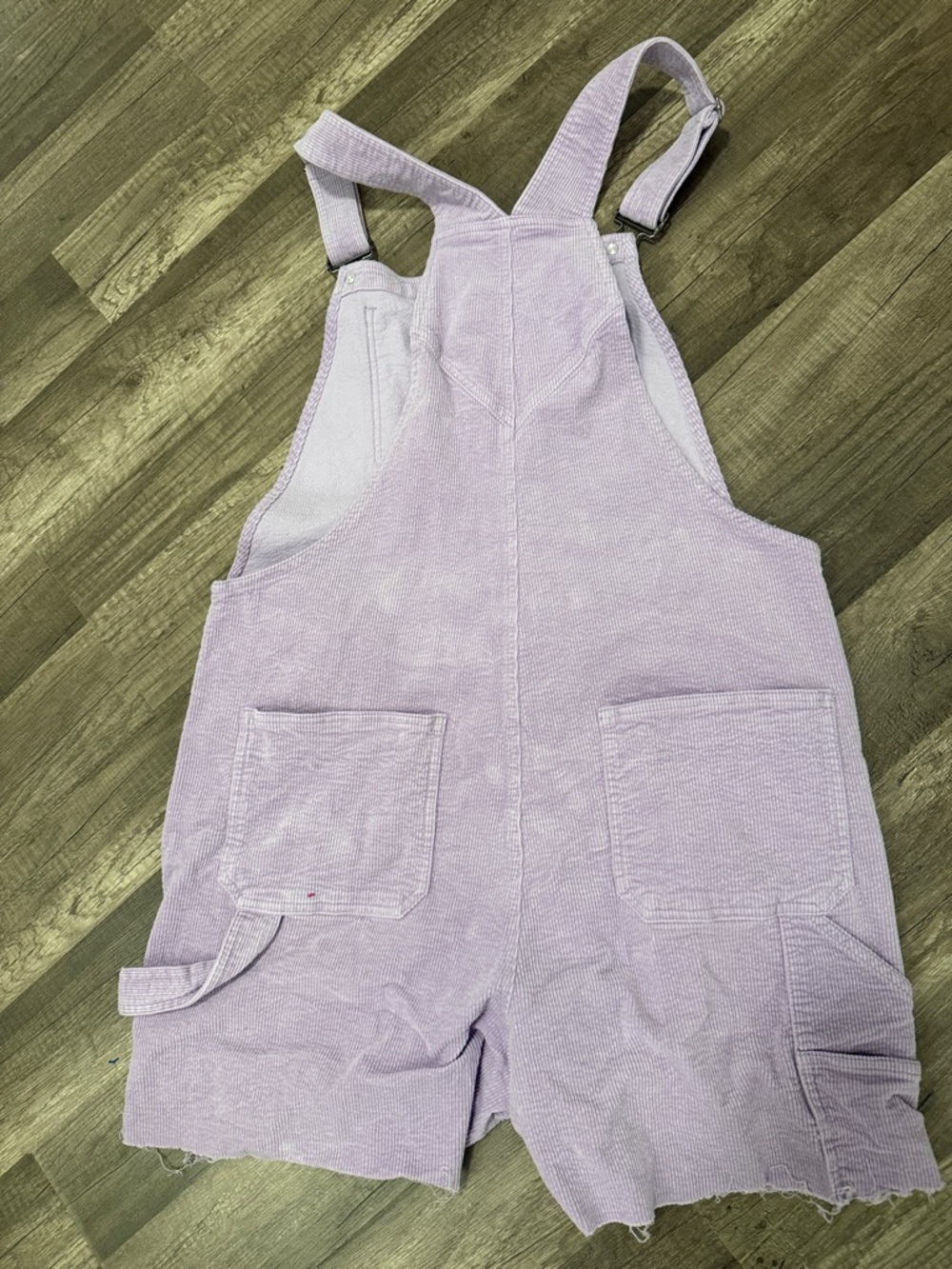 BP. MED. Lavender Corduroy Short Overalls with Rainbow Patch - Picture 4 of 4